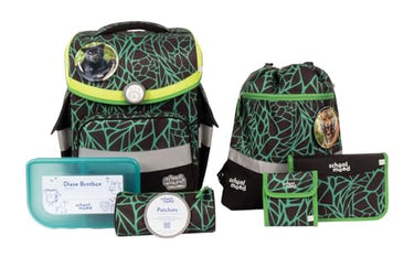 SCHOOL-MOOD - Schulranzen Set Panther, 7-teilig - Timeless Air+ - ergonomischer Schulranzen Jungen & Mädchen - Schultasche für Kinder in der 1. bis 4. Klasse - Linus (Panther), (3822) im Sale
